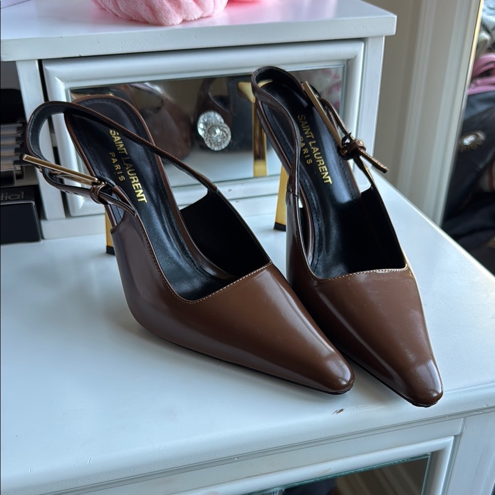 Saint Laurent Brown Lee Heels